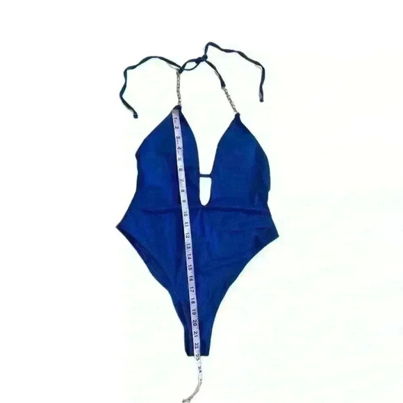 Refuge Womens Swim One Piece Swim Bathing Suit Size Large Gold Chain Strap - Picture 2 of 8